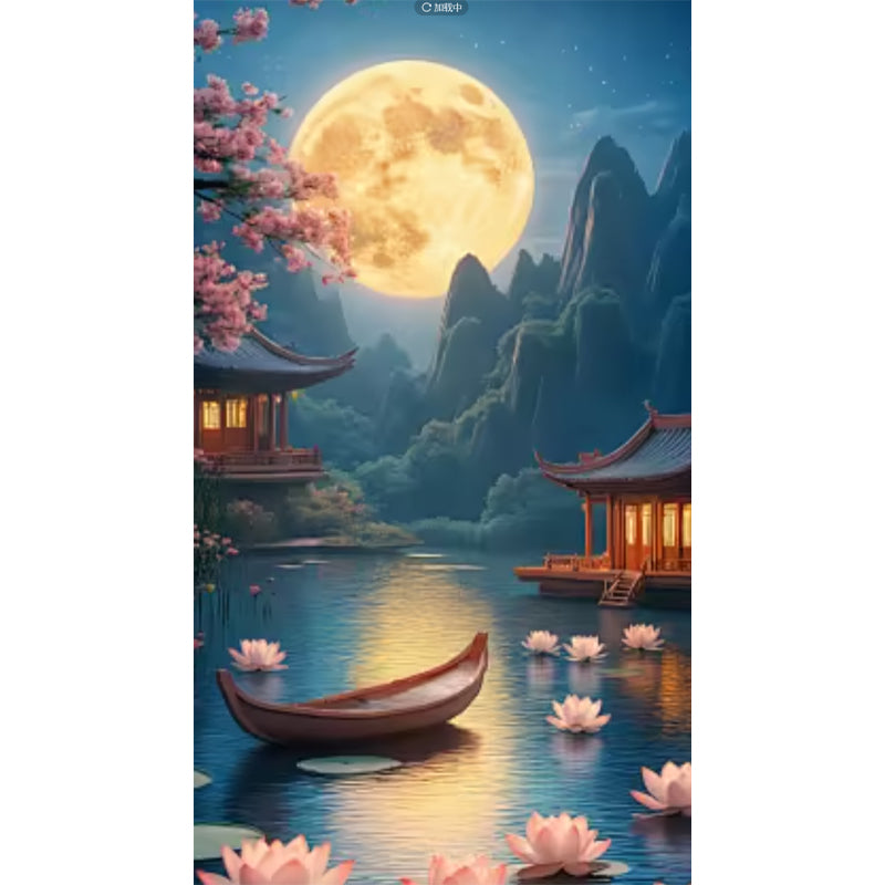 Mid-Autumn Spiral Origami Lantern – Foldable LED Table Lamp for Moonlight Celebrations