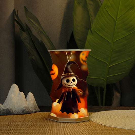 Halloween Spiral Origami LED Lamp – Spooky Foldable Paper Light for Haunted Ambience