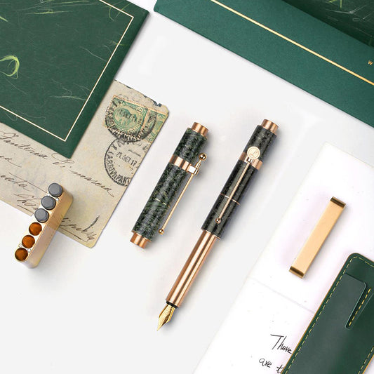 Marble Evergreen Portable Steel Pen Luxury & High-Quality Business Gifts