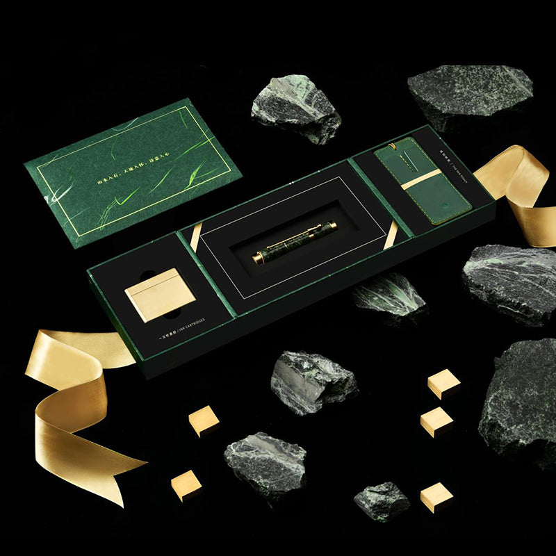 Marble Evergreen Portable Steel Pen Luxury & High-Quality Business Gifts