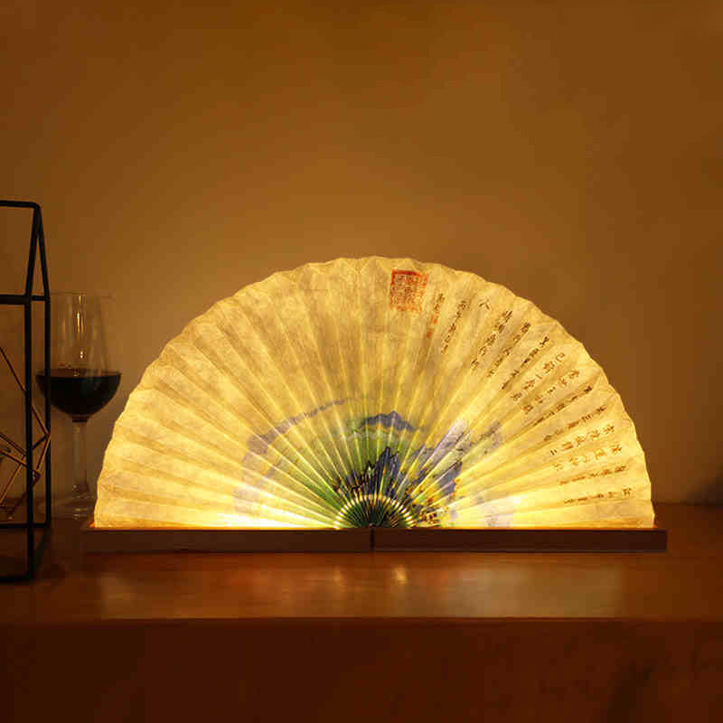 2025 New Year Snake Ancient Art Fan·Built-in Night Light·Business Gift·Customizable LOGO