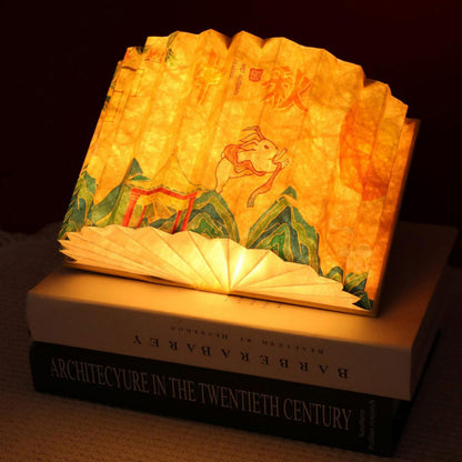 Mid-Autumn Festival Gifts Cultural and Creative Book Lamp Company Anniversary Customized Folding Paper Book Lamp Creative Teacher’s Day Gift