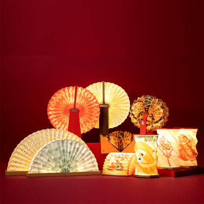 Chinese artwork ancient style paper art lamp·Customized high-end business gifts·China travel souvenirs·Book lamp