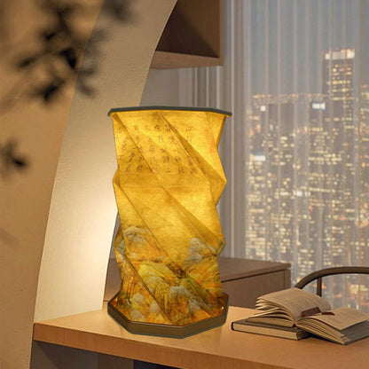 Cultural Expo Paper Carved Lamp Thousands of Miles of Rivers and Mountains Rotating Lamp Customized Creative Night Lamp for Leaders, Elders, Enterprises and Individuals