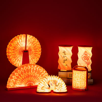 Chinese artwork ancient style paper art lamp·Customized high-end business gifts·China travel souvenirs·Book lamp