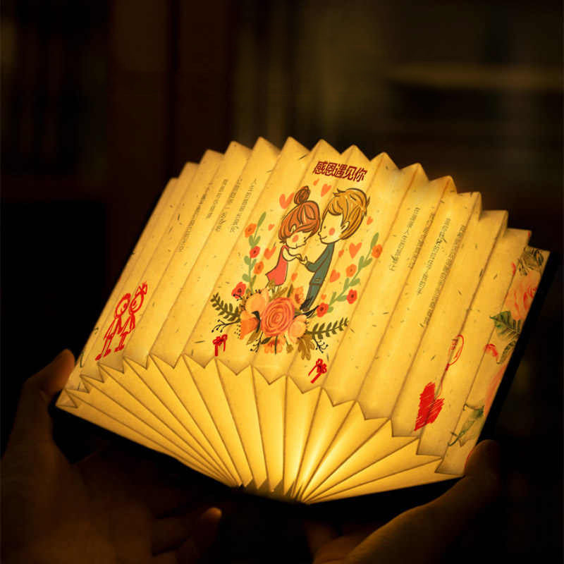 Practical bedside night light customized signature Chinese culture book light