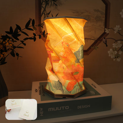 Fish Leaping Gantry Revolving Lamp·Creative Gifts·Advanced Blessing Night Light·Cultural and Creative Souvenirs