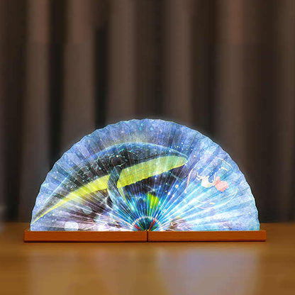 2025 New Year Snake Ancient Art Fan·Built-in Night Light·Business Gift·Customizable LOGO