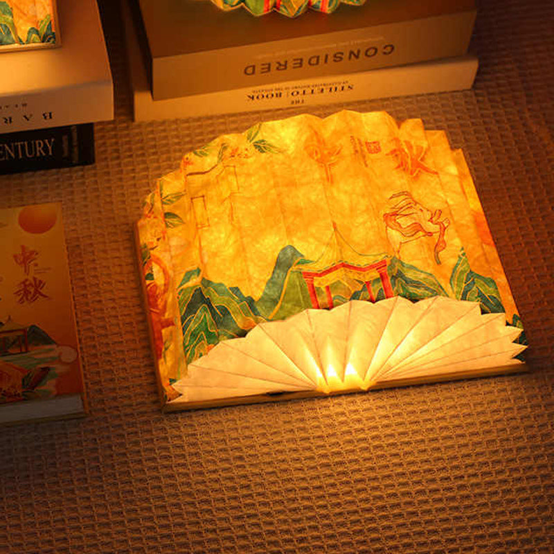 Mid-Autumn Festival Gifts Cultural and Creative Book Lamp Company Anniversary Customized Folding Paper Book Lamp Creative Teacher’s Day Gift