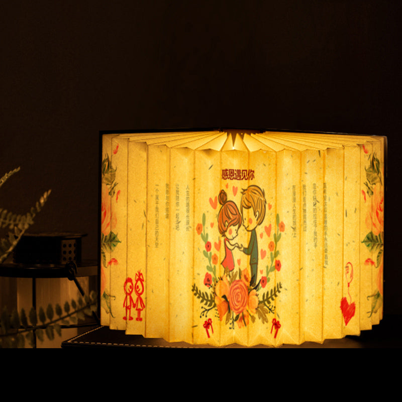 Practical bedside night light customized signature Chinese culture book light