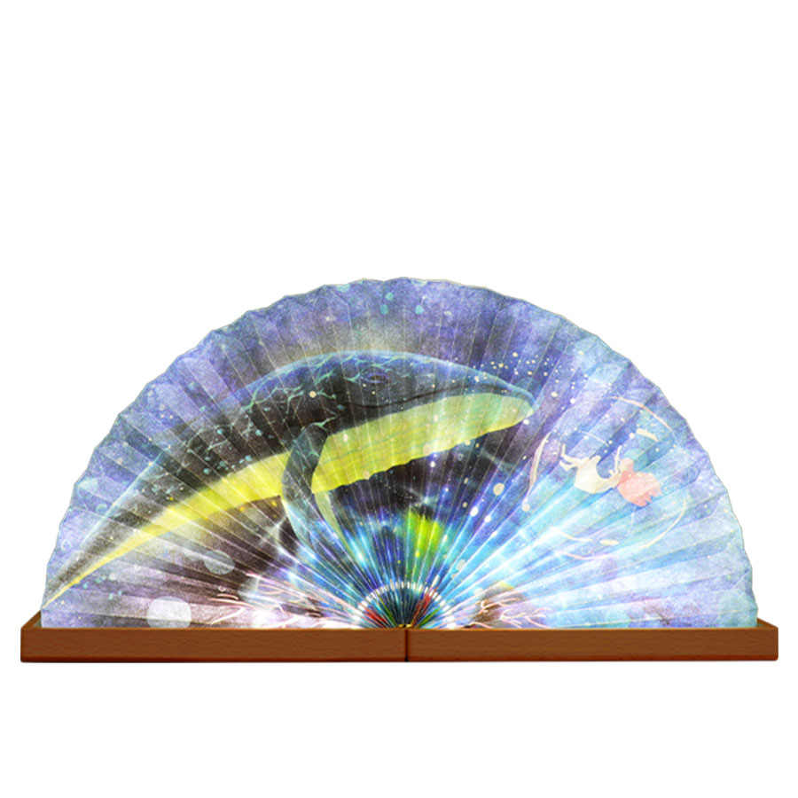 2025 New Year Snake Ancient Art Fan·Built-in Night Light·Business Gift·Customizable LOGO