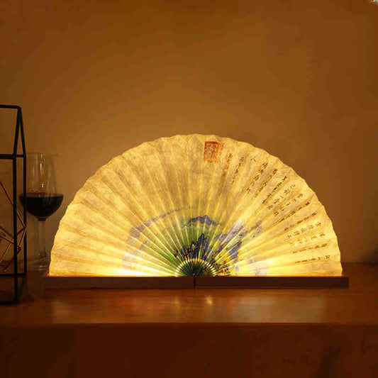 2025 New Year Snake Ancient Art Fan·Built-in Night Light·Business Gift·Customizable LOGO