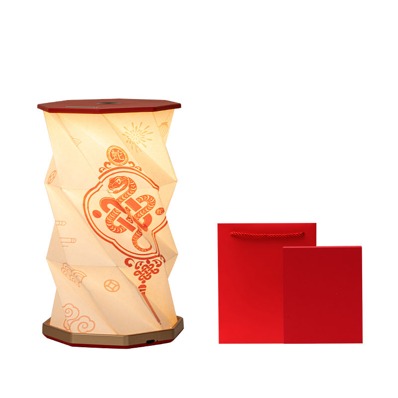 Rotating lamp creative ancient Chinese style folding rotating lamp paper carving book lamp custom ornament gift companion gift