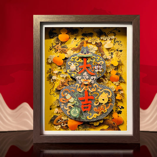 3D Chinese Paper Cutting Calabash