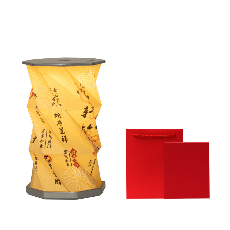 Cultural and creative night light, creative Chinese style folding rotating lamp, office decoration, bedroom atmosphere lamp, desktop small table lamp