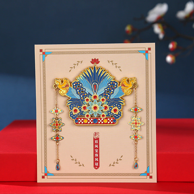 Palace Museum Metal Phoenix Crown Fridge Magnet, Beijing Cultural Souvenir Gift