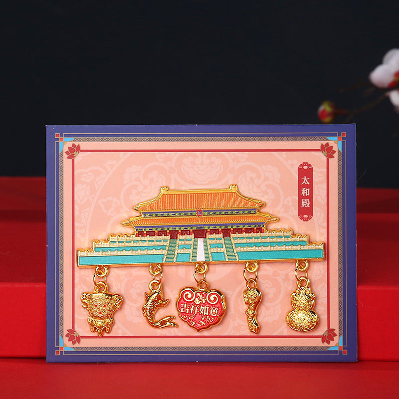 Palace Museum Metal Phoenix Crown Fridge Magnet, Beijing Cultural Souvenir Gift