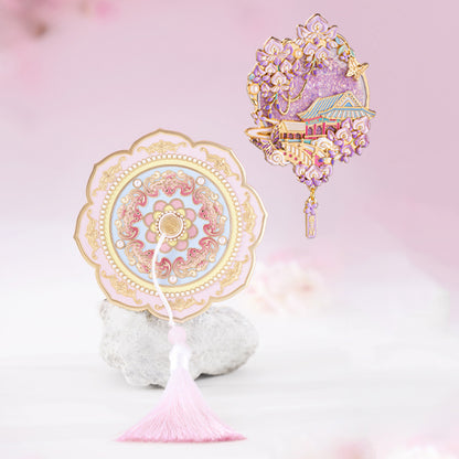 Prince Gong Mansion Crabapple Wisteria Moving-Sand Fridge Magnet, Beijing Museum Cultural Gift, Custom Souvenir