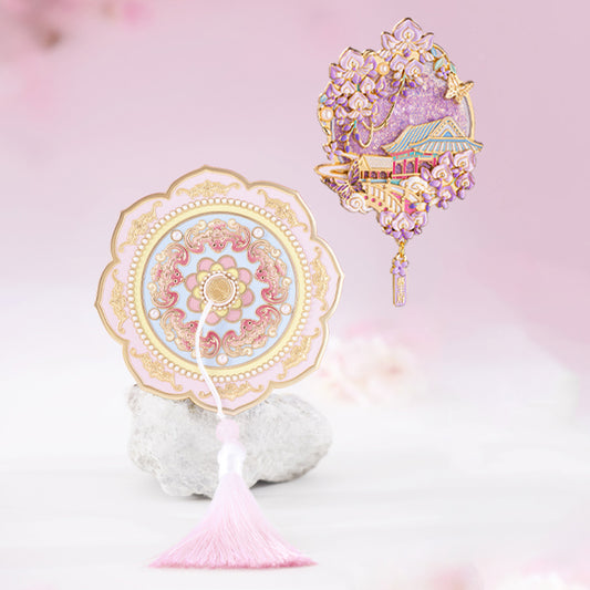 Prince Gong Mansion Crabapple Wisteria Moving-Sand Fridge Magnet, Beijing Museum Cultural Gift, Custom Souvenir