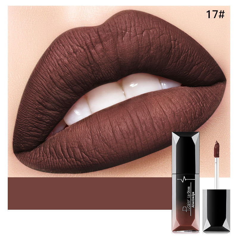 Pudaier Lips Matte Liquid Lipstick Make up Cosmetics Makeup Long-lasting Moisturizer Lip Gloss Maquiagem Waterproof Lipgloss Pen